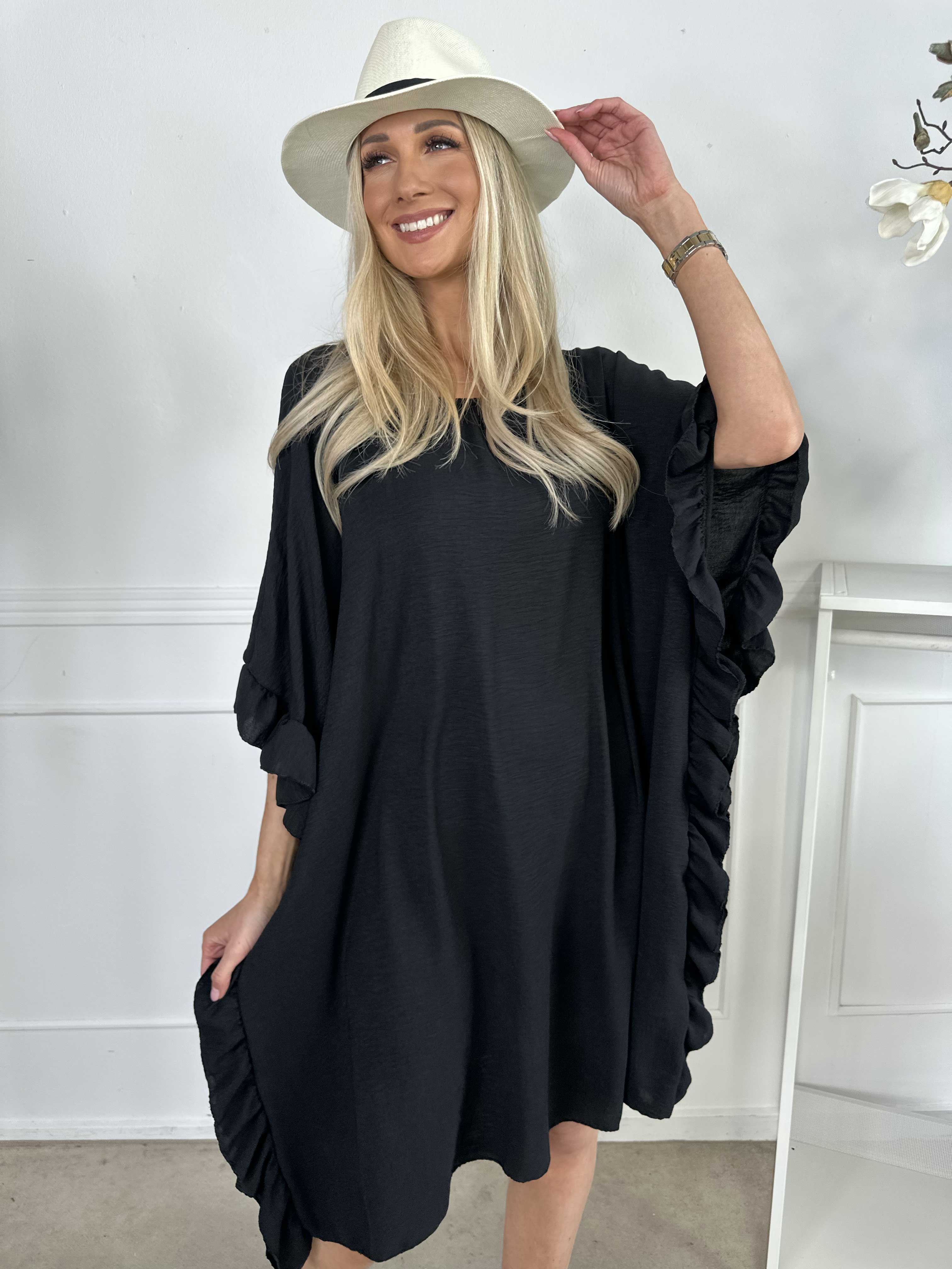 Cille - Sød tunika med flæsekanter i siderne